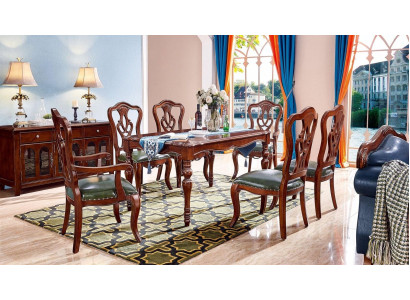 Complete Set Dining table + 6 Chairs Dining room Set Ess Group Wood Table Tables 7 pieces