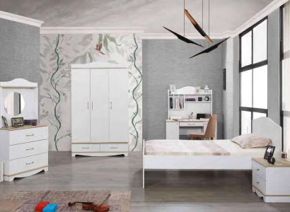 Complete Youth Room Childrens room Set Bed Wardrobe Chest of drawers 5-piece Furniture