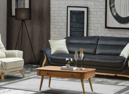 Design Sofa 3+1 Seat Armchair Couch Upholstery Luxury Classic Imitation leather Couches