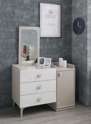 Chest of drawers with Mirror Childrens room Modern Furniture Wood Design Youth Room White new