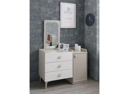 Chest of drawers with Mirror Childrens room Modern Furniture Wood Design Youth Room White new
