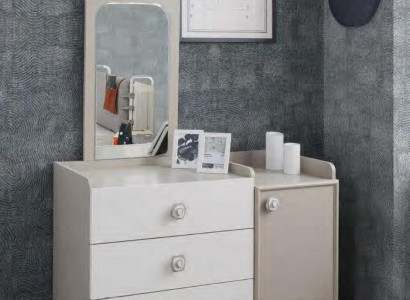Chest of drawers with Mirror Childrens room Modern Furniture Wood Design Youth Room White new