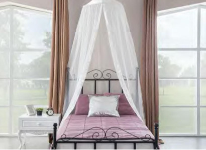 Four Poster Bed Metal Bed Bedroom Set Bedside table White Furniture Bedroom 2pcs