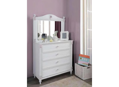 Chest of drawers with Mirror Childrens room Children's cupboard Girls Youth Room White Furniture