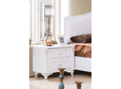 White Bedside table luxurious compact design bedroom furniture