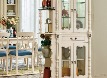Display case display cabinet Living room Classic Glass Bar Wood Wardrobe Glass cabinet