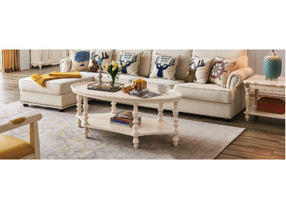 Oval Coffee table Living room Design Luxury Side table Wood Table