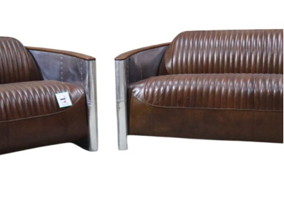 Sofa set 3+2 Seater Sofa Couch Set Couch Armchair Leather Vintage Retro new
