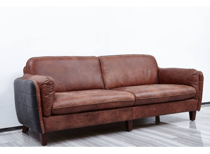 Luxury Vintage 3+2 Seater Genuine leather Furniture Living room Sofa Suite Loft Sets
