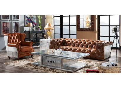 Leather Sofa Sofa 3 Seater Vintage Leather Furniture Three Seater Couch Aluminum Couches