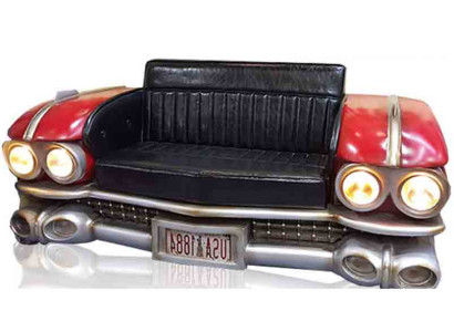 Sofa Car Half Vehicle Ratro Cinema Couch Upholstery Suite Leather Sofa