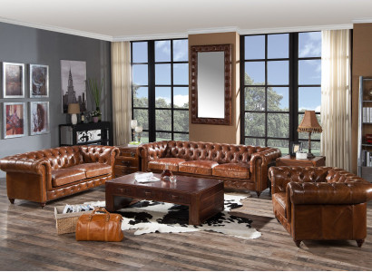 Design Club Lounge 4 Seater Sofa Leather Sofa Three Seater Vintage Leather Chesterfield