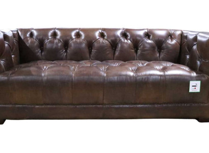 Sofa 3 Seater Chesterfield 3-Seater Vintage Brown Shabby Leather Sofa