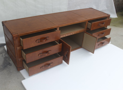 Furniture Sideboard Chest of drawers Vintage Sideboard Luxury TV-cabinet sideboard Wardrobe Leather new