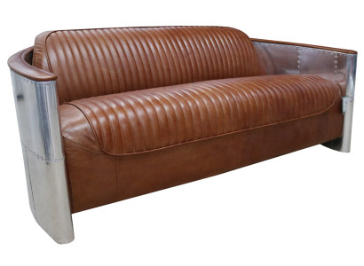 Design Club 3 Seater Sofa Leather Sofa Three Seater Vintage Leather Aluminum Couches