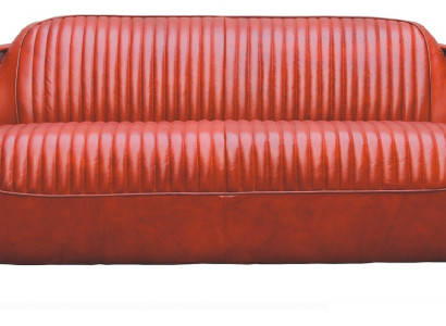 Genuine leather design vintage design sofa triple aluminum sofa 3 seater Bordaux