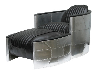 Armchair Stool Vintage Leather Luxury Genuine leather Retro Armchair Design Club Chair