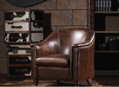 Club Chair Vintage Leather Leather Chair Armchair Design Chair Genuine Leather Retro Sofa