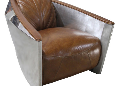 Leather aircraft airplane aviator armchair lounge chair cocktail chair vintage