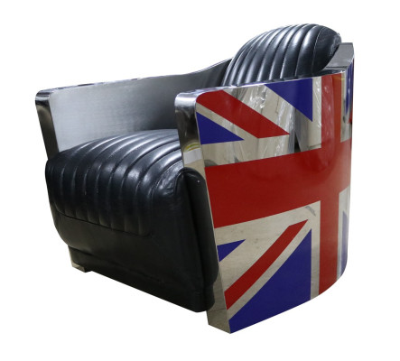 Genuine leather vintage leather armchair decorative design armchair Rocket Union Jack Vintage