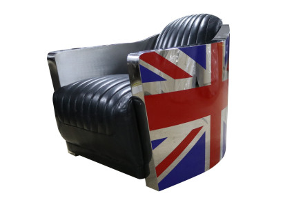 Genuine leather vintage leather armchair decorative design armchair Rocket Union Jack Vintage