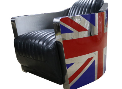 Genuine leather vintage leather armchair decorative design armchair Rocket Union Jack Vintage