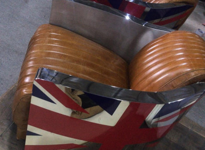 Genuine leather vintage leather chair design chair Rocket Union Jack Vintage Cigar