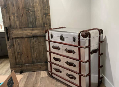 Chest of drawers Aluminum Vintage Suitcase Sideboard Aviator Aviator Designer Furniture