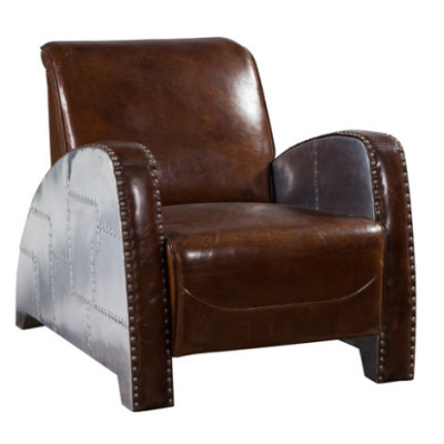 Cocktail Chair Leather Vintage Leather Chair Armchair Aviator Lounge Club Furniture Sofa