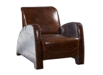 Cocktail Chair Leather Vintage Leather Chair Armchair Aviator Lounge Club Furniture Sofa