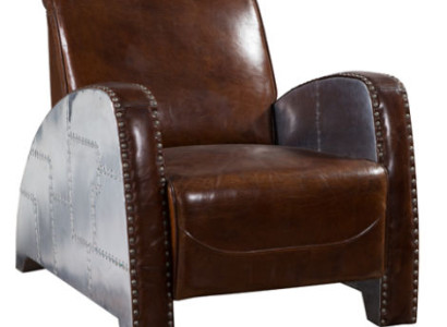Cocktail Chair Leather Vintage Leather Chair Armchair Aviator Lounge Club Furniture Sofa
