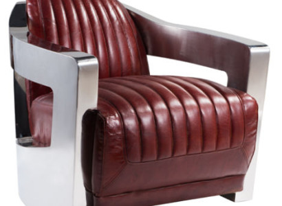 Vintage Aviator Pilot Chair Vintage Distressed Red Real Leather