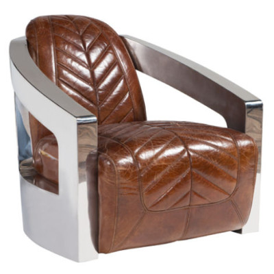 Vintage Retro Chair Leather Armchair Lounge Club Design Luxury Furniture Airplane