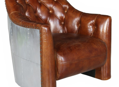 Aviator Chesterfield vintage leather chair lounge chair cocktail chair vintage