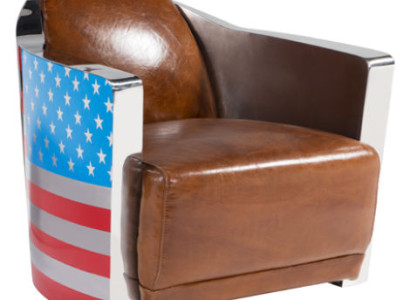 Genuine leather vintage leather chair design chair Rocket Union Jack Vintage
