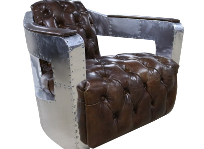 Beautiful vintage Chesterfield ear cheek armchair club chair airplane