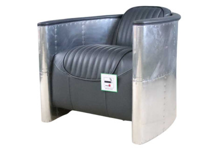 Genuine leather aluminum armchair cognac aircraft chair decorative aviator armchair new