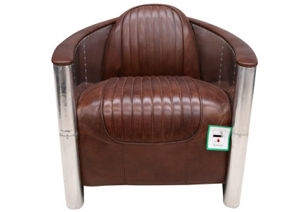 Leather armchair Aviator club chair Art Deco cocktail chair TV chair