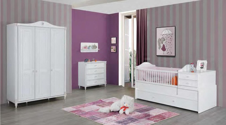 Childrens room 3-piece set Bedroom Wardrobe Chest of drawers Youth room Furniture