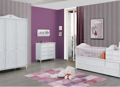 Childrens room 3-piece set Bedroom Wardrobe Chest of drawers Youth room Furniture
