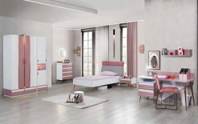 Complete Youth Room Childrens room Set Table Bed Wardrobe Chest of drawers 5pcs