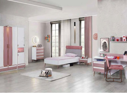 Complete Youth Room Childrens room Set Table Bed Wardrobe Chest of drawers 5pcs