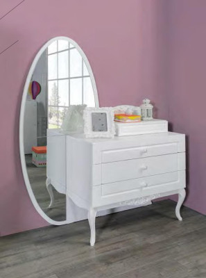 Childrens bed Wardrobe Youth room Childrens room Furniture Wood 3-piece set