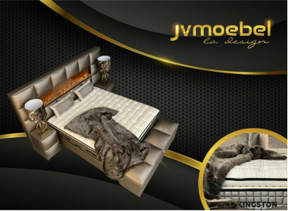 Bed 2x Bedside table 3 pcs. Bedroom Set Design Modern Luxury Bed frame t