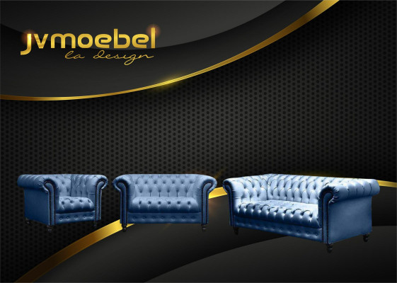 Three Seater Chesterfield Sofa Couch Upholstery Luxury Furniture Fabric Couches