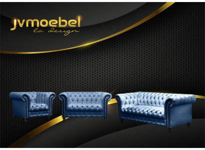 Three Seater Chesterfield Sofa Couch Upholstery Luxury Furniture Fabric Couches