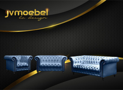 Three Seater Chesterfield Sofa Couch Upholstery Luxury Furniture Fabric Couches