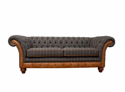 Sofa 3 Seater Designer Sofa Couch Upholstery Brown Couches Fabric Textile new