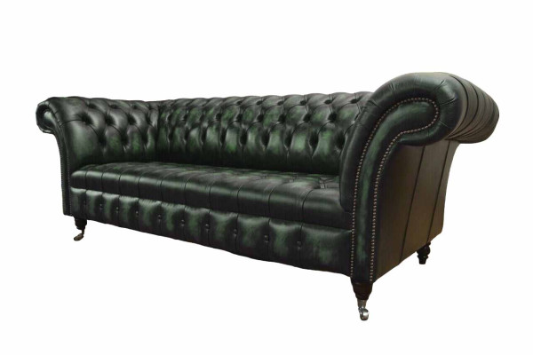 Chesterfield Couch Sofa Upholstery 3 Seater Leather Couches Seat Green new