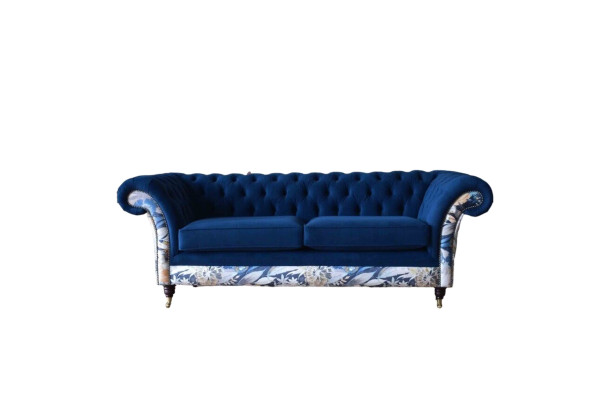 Chesterfield Royal Blue e Velvet Couch Upholstery Seat Lounge Sofas Couches